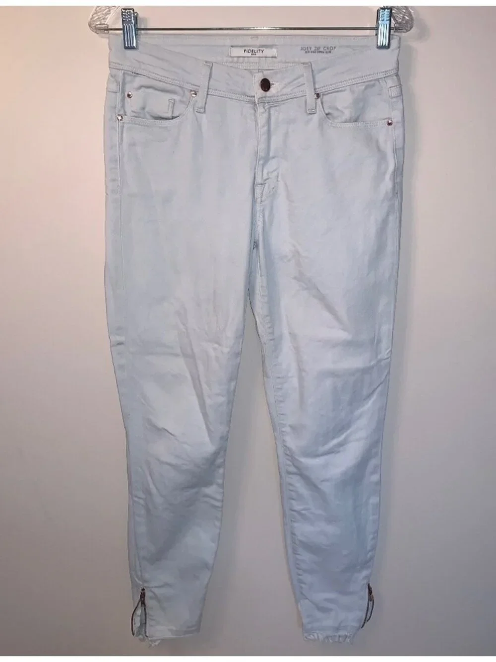 Fidelity Joey Zip Crop Mid Rise Ultra Slim Jeans 27
